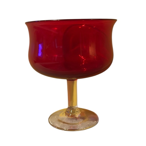 Vintage Red Glass Goblet - Picture 1 of 4